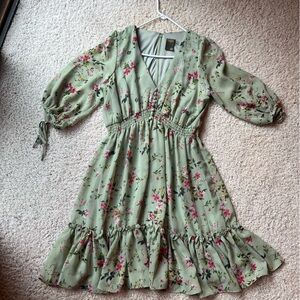 Taylor Green Floral Long Sleeve Dress